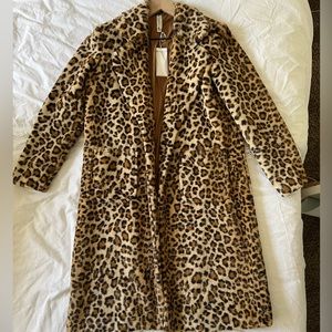 Long animal print coat
